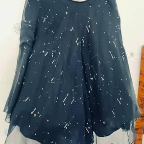 Morgane Le Fay Blue and White Skater Midi Skirt - Picture 3 of 5